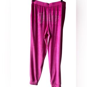Juicy Couture Medium Velour Fuchsia Pajama Bottoms pockets Y2K stretch
